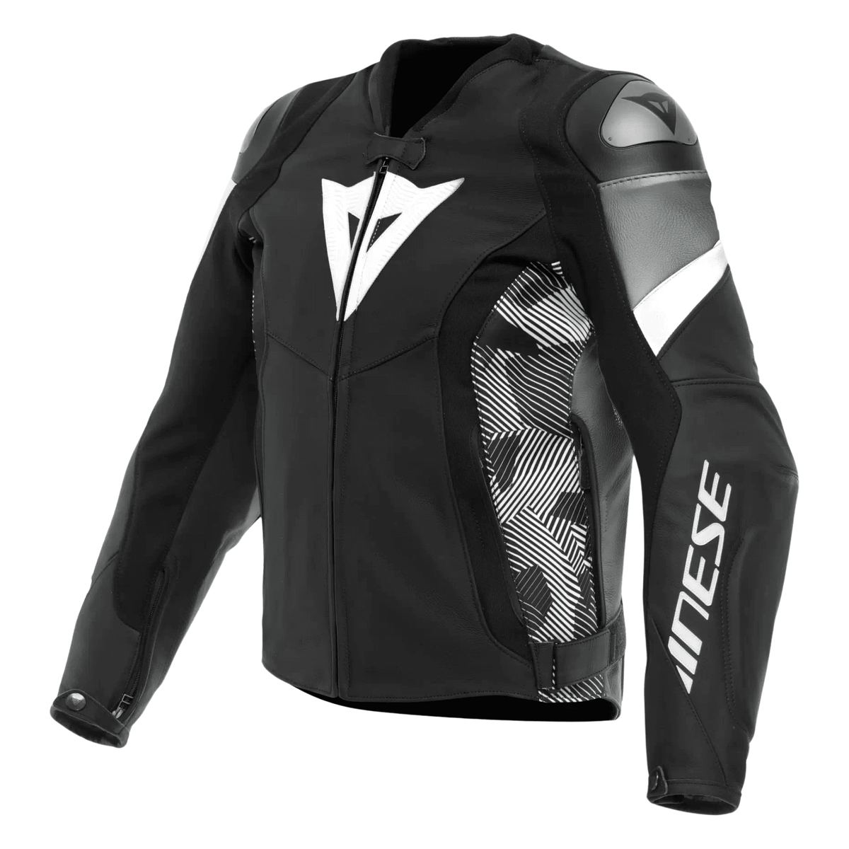 Dainese Avro 5 Men’s Black White Leather Motorcycle Jacket