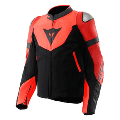 Dainese Iperattiva Leather-Tex Men’s Motorcycle Jacket Black Red