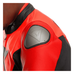 Dainese Iperattiva Leather-Tex Men’s Motorcycle Jacket Black Red