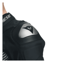 Dainese Super Speed 4 Men’s Black Leather Motorcycle Jacket Grey Logos