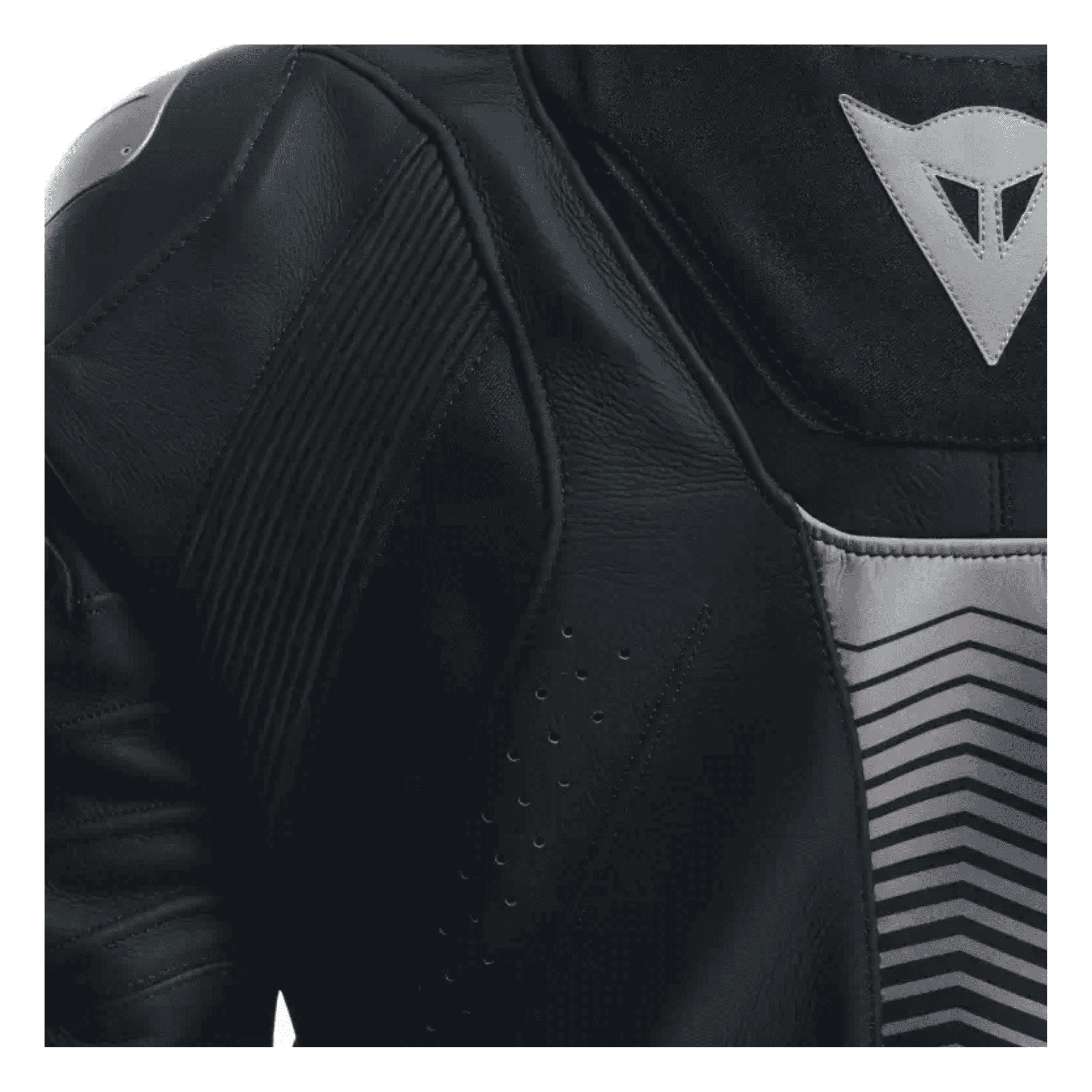 Dainese Super Speed 4 Men’s Black Leather Motorcycle Jacket Grey Logos