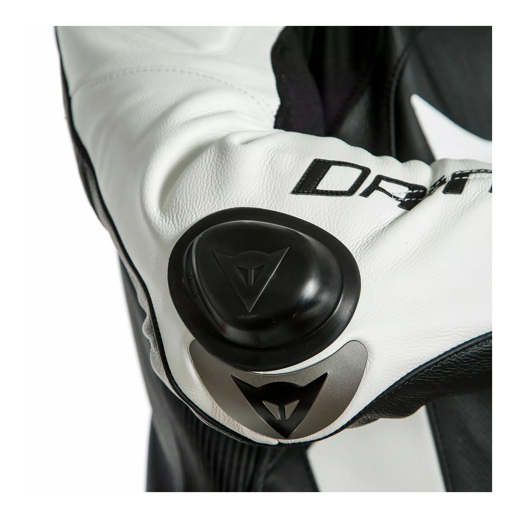 Dainese Laguna Seca 6 Perforated One-Piece Leather Racing Suit – Black/White | 1.2mm Tutu Cowhide | EN 1621.1 Level 2 Armor | RSS 4.0 Sliders | CE AAA Certified MotoGP Track Suit for Men