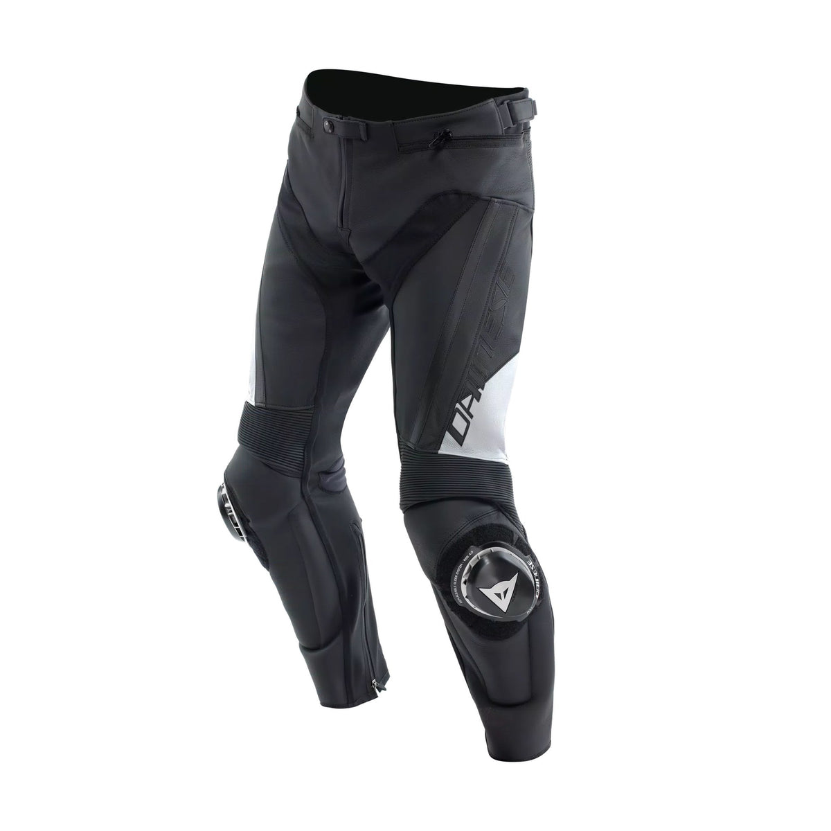Dainese Delta 4 Men's Leather Motorcycle Pants – Black/White | D-Skin Tutu Cowhide | RSS Knee Sliders | S1 Stretch Inserts | Pro-Shape 2.0 Hip Protection | CE Sport Riding Pants