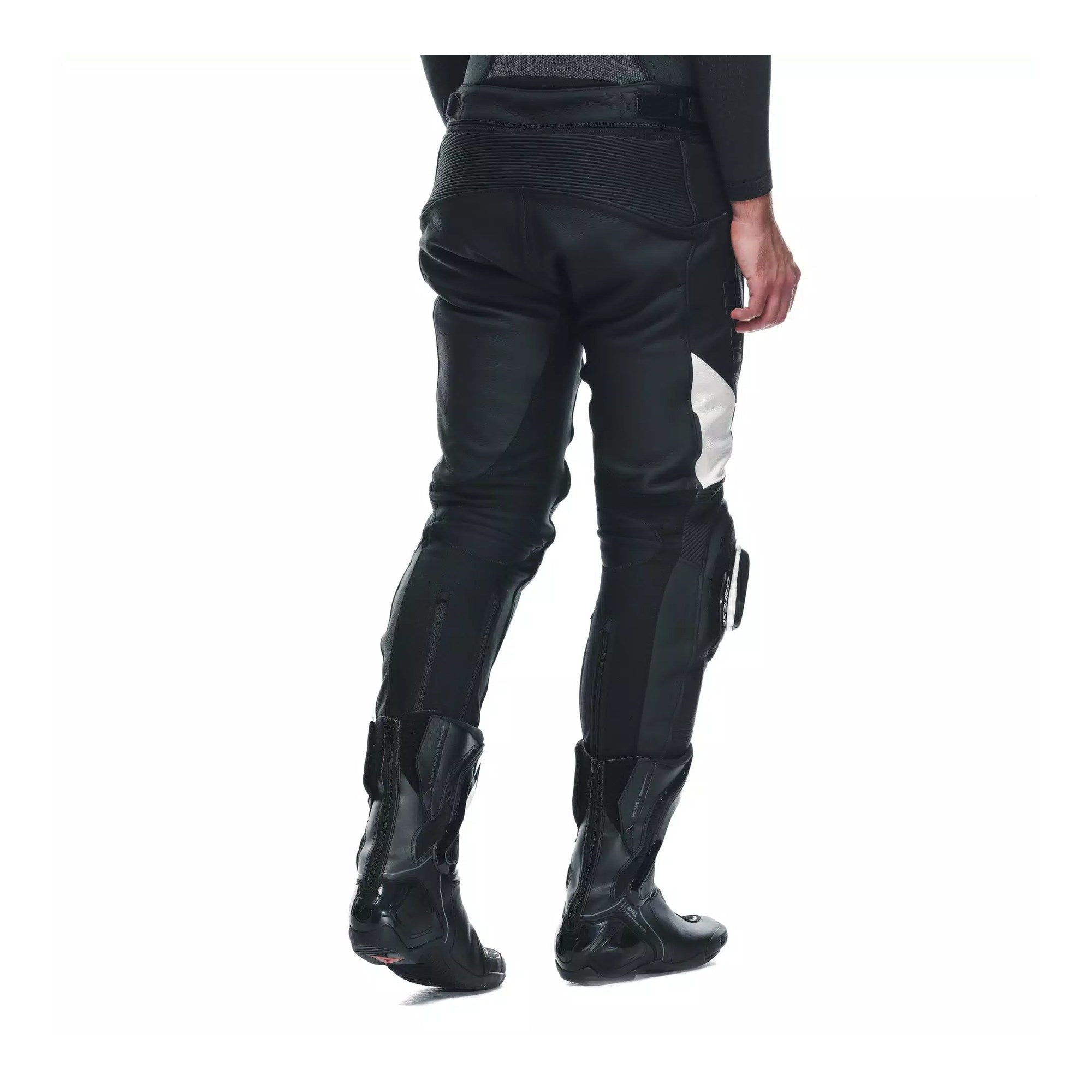 Dainese Delta 4 Men's Leather Motorcycle Pants – Black/White | D-Skin Tutu Cowhide | RSS Knee Sliders | S1 Stretch Inserts | Pro-Shape 2.0 Hip Protection | CE Sport Riding Pants
