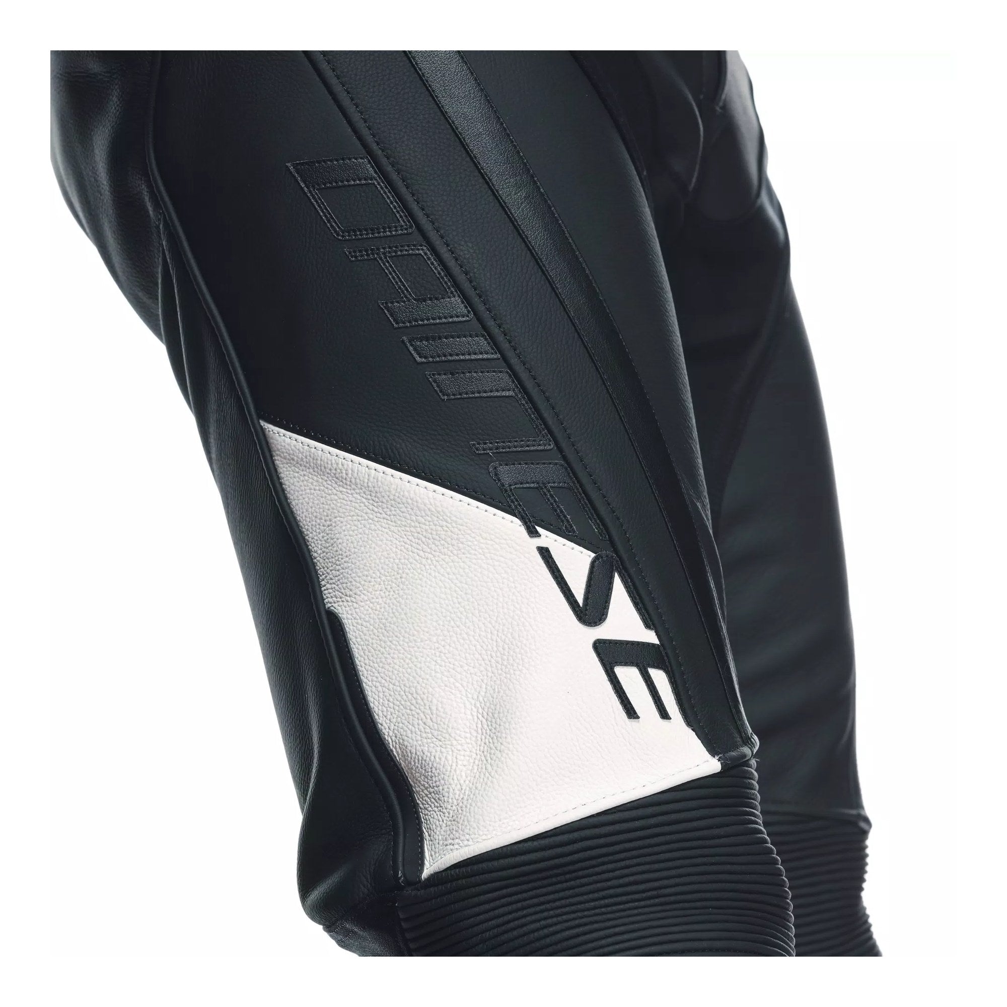 Dainese Delta 4 Men's Leather Motorcycle Pants – Black/White | D-Skin Tutu Cowhide | RSS Knee Sliders | S1 Stretch Inserts | Pro-Shape 2.0 Hip Protection | CE Sport Riding Pants
