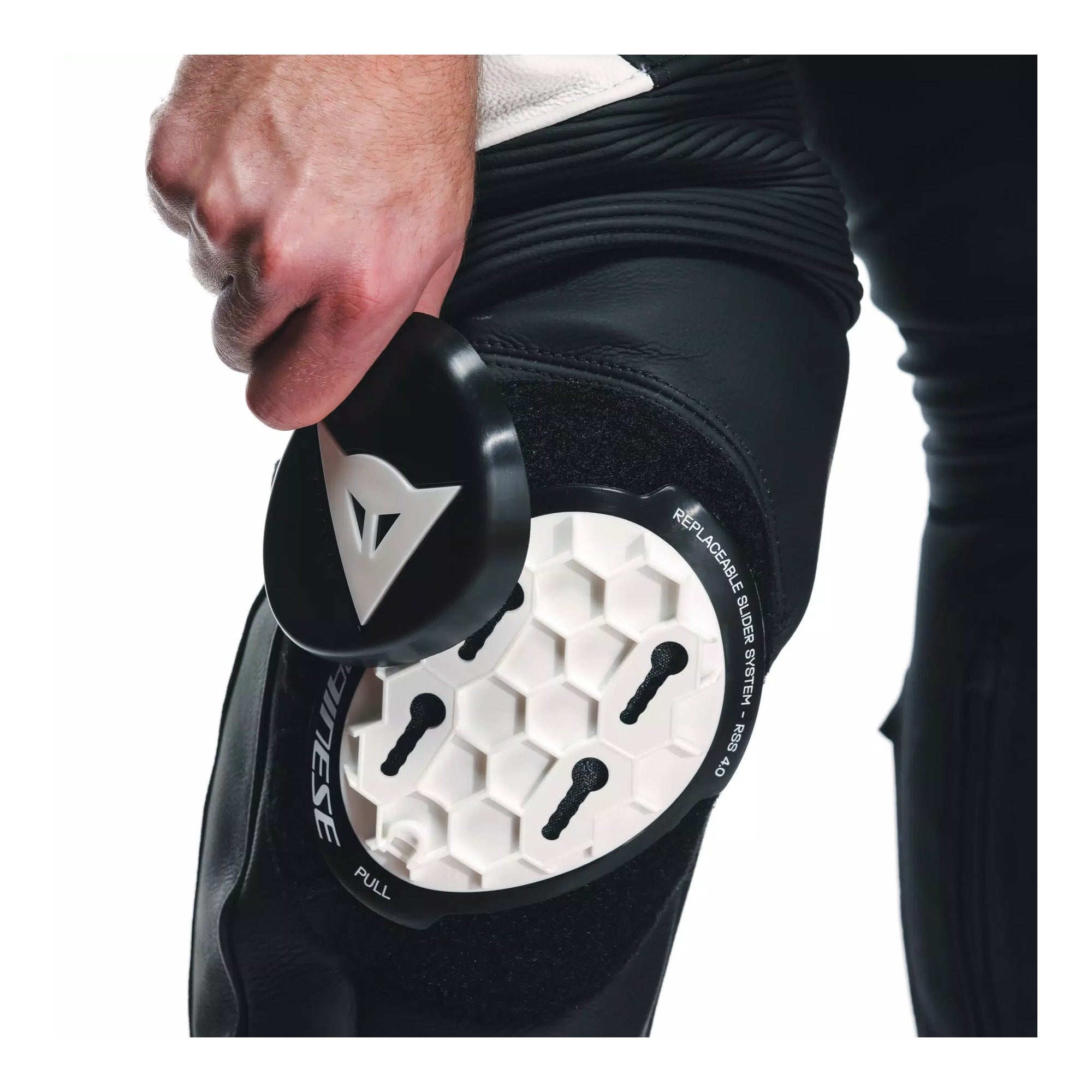 Dainese Delta 4 Men's Leather Motorcycle Pants – Black/White | D-Skin Tutu Cowhide | RSS Knee Sliders | S1 Stretch Inserts | Pro-Shape 2.0 Hip Protection | CE Sport Riding Pants