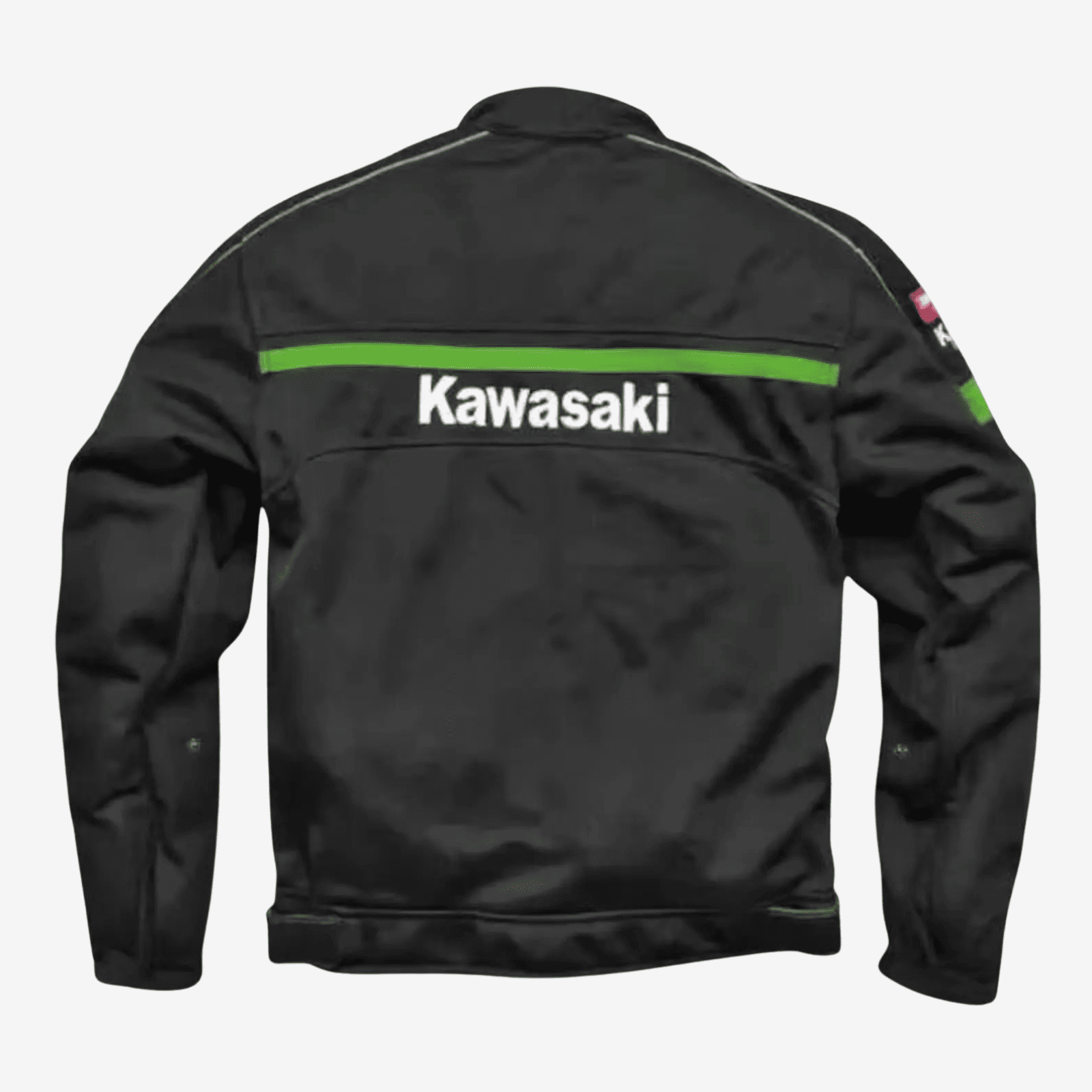 Men’s Kawasaki Black Green Mesh Motorcycle Jacket – Breathable & Windproof