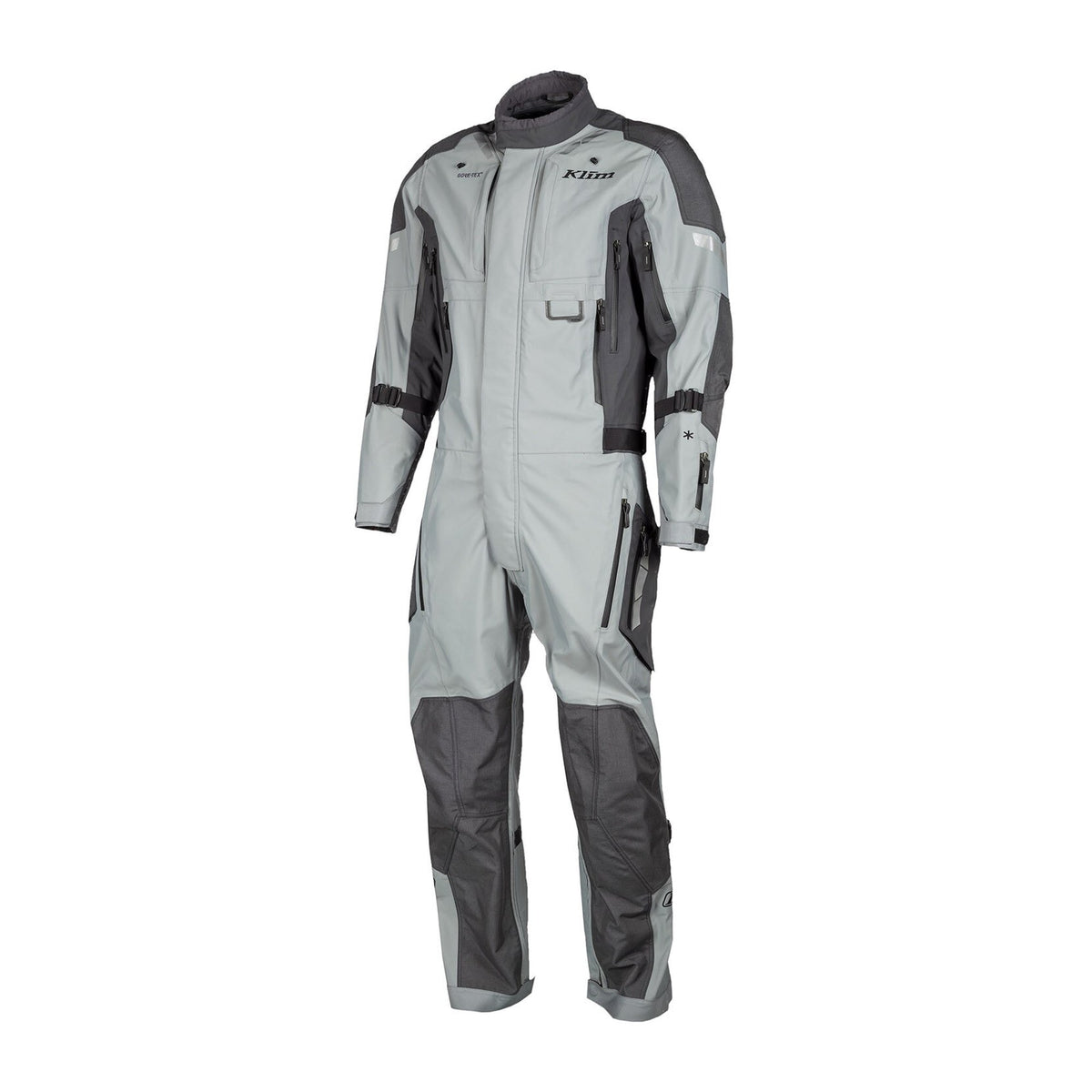 Klim Hardanger One-Piece Touring Motorcycle Suit – Grey | 3-Layer GORE-TEX Pro Shell | D3O Level 1 Armor | 750D Cordura Overlays | 14 YKK Waterproof Vents | Adventure Touring Suit for Men