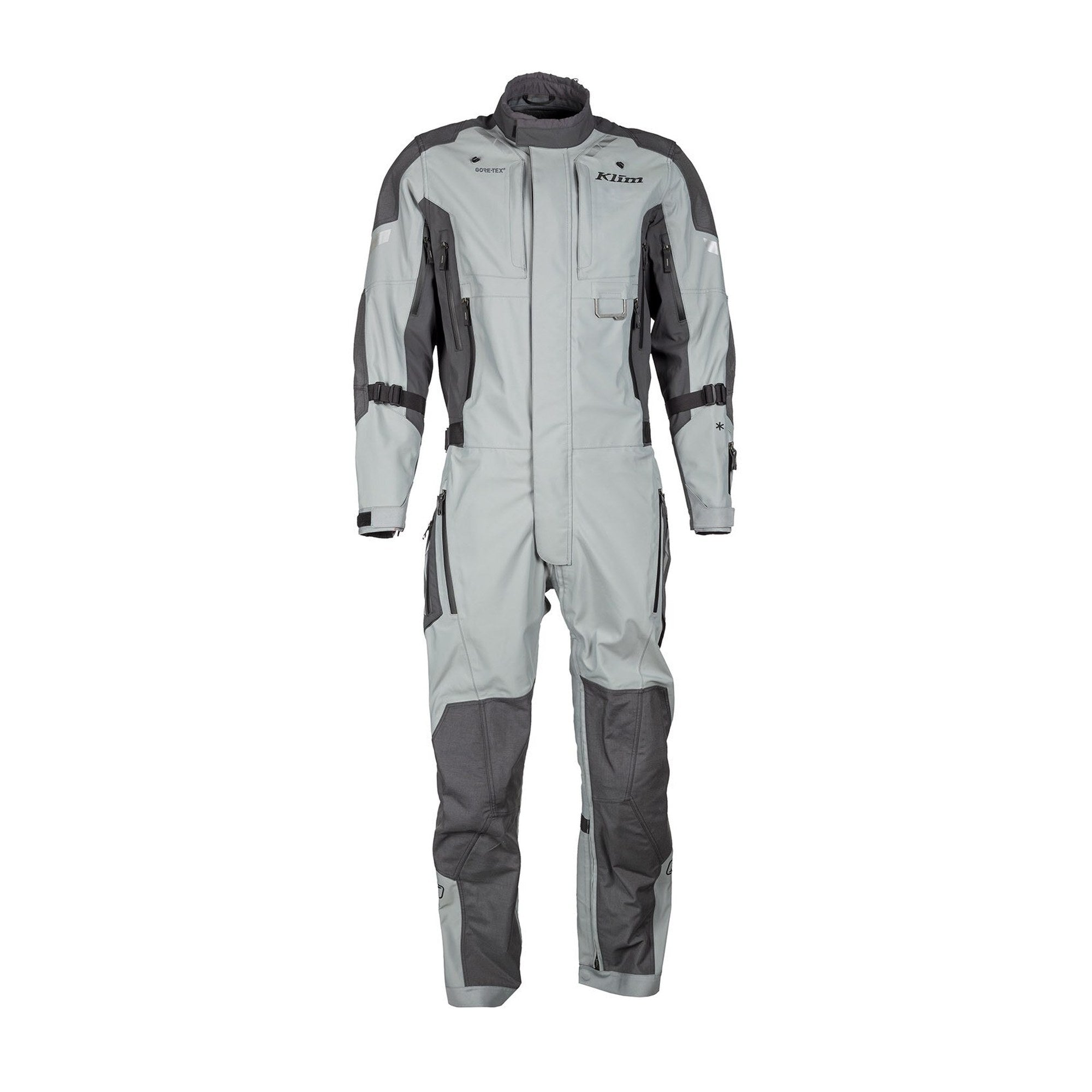 Klim Hardanger One-Piece Touring Motorcycle Suit – Grey | 3-Layer GORE-TEX Pro Shell | D3O Level 1 Armor | 750D Cordura Overlays | 14 YKK Waterproof Vents | Adventure Touring Suit for Men