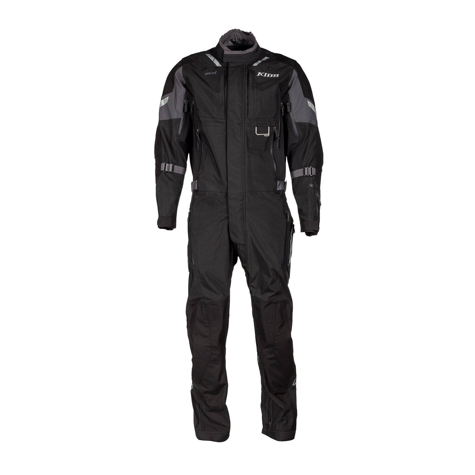 Klim Hardanger One-Piece Touring Motorcycle Suit – Black | 3-Layer GORE-TEX Pro Shell | D3O Level 1 Armor | 750D Cordura Overlays | 14 YKK Waterproof Vents | Adventure Touring Suit for Men
