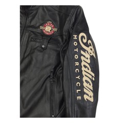Men’s Indian Motorcycle 1901 V2 Black Embroidered Leather Jacket