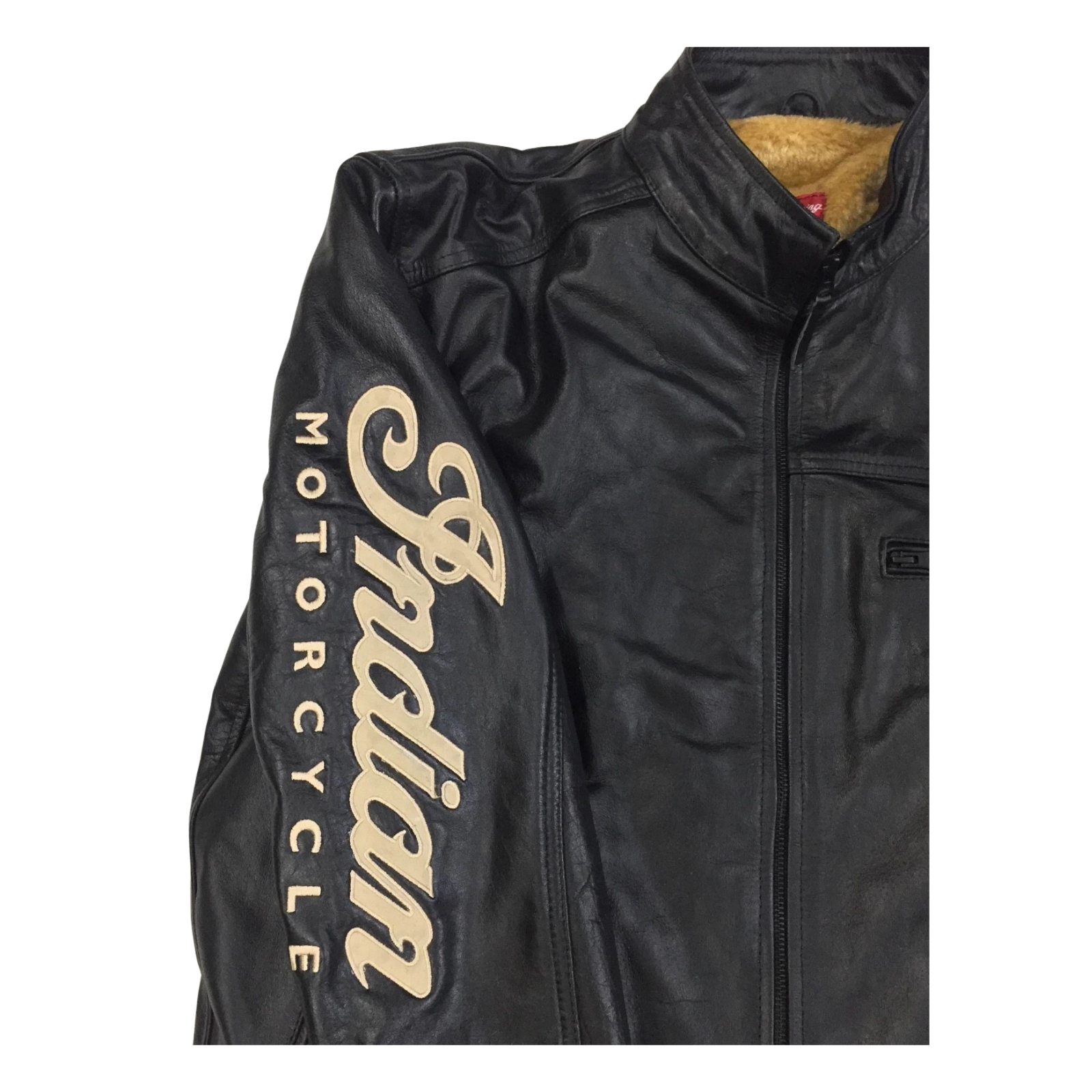 Men’s Indian Motorcycle 1901 V2 Black Embroidered Leather Jacket