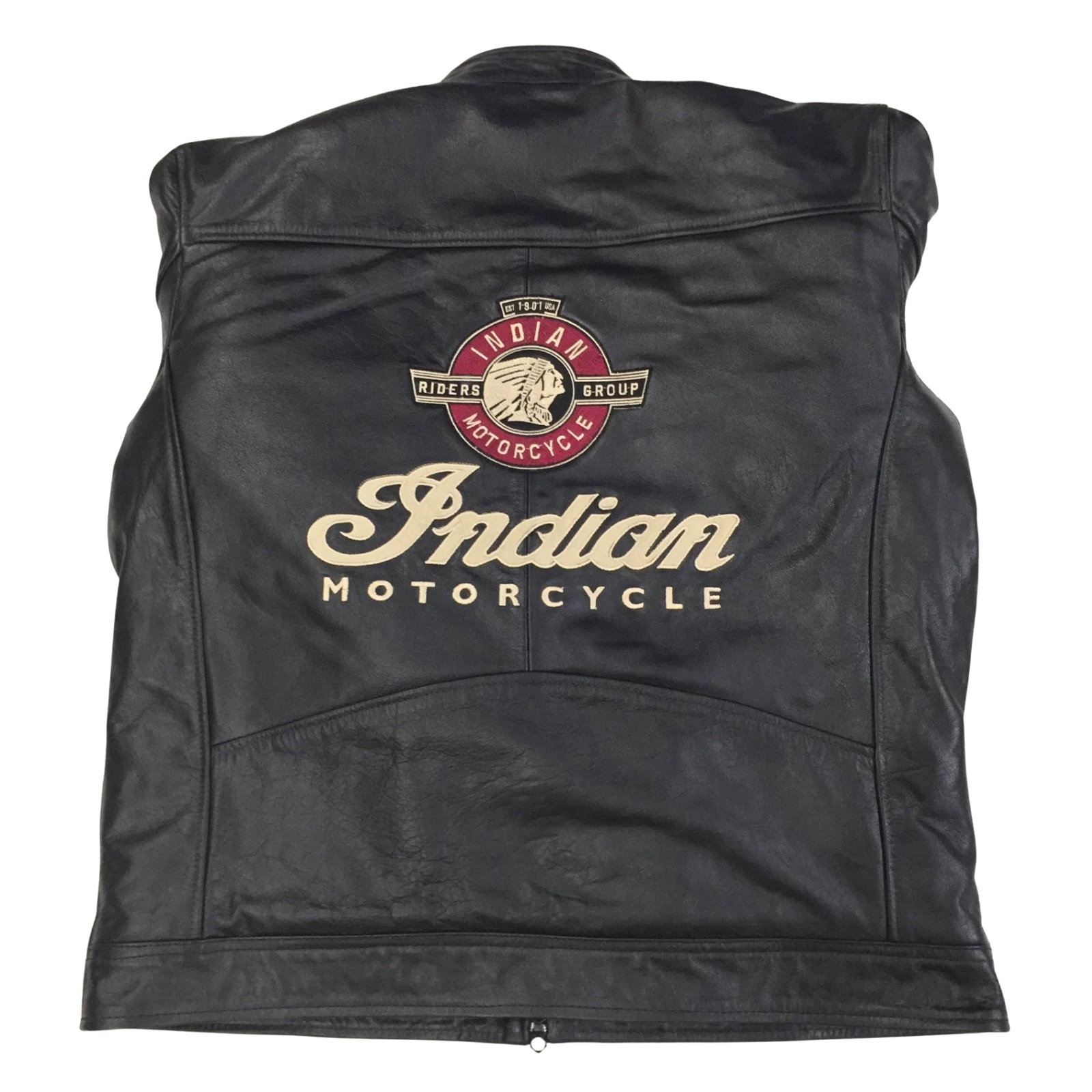 Men’s Indian Motorcycle 1901 V2 Black Embroidered Leather Jacket