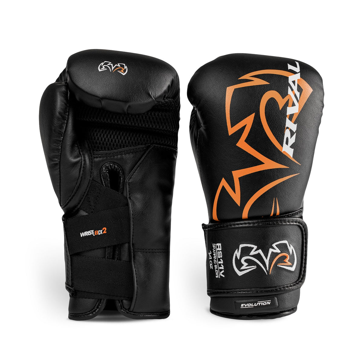 Rival RS11V Evolution Sparring Gloves – Gold/Black | WristLock 2 Support System | Premium Leather Boxing Sparring Gloves for Training & Competition Preparation