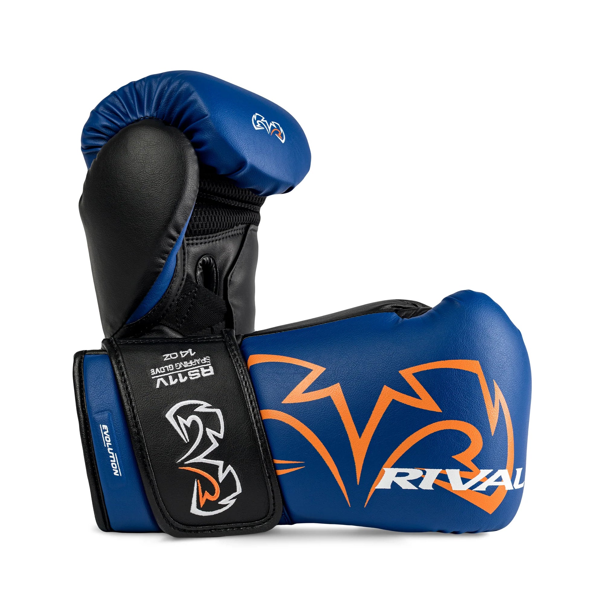 Rival RS11V Evolution Sparring Gloves – Blue/Black | WristLock 2 Wrist Support | Premium Leather Boxing Sparring Gloves for Serious Training & Ring Preparation