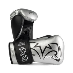 Rival RS11V Evolution Sparring Gloves – Silver/Black | WristLock 2 Wrist Support | Premium Leather Boxing Sparring Gloves for Serious Training & Ring Preparation