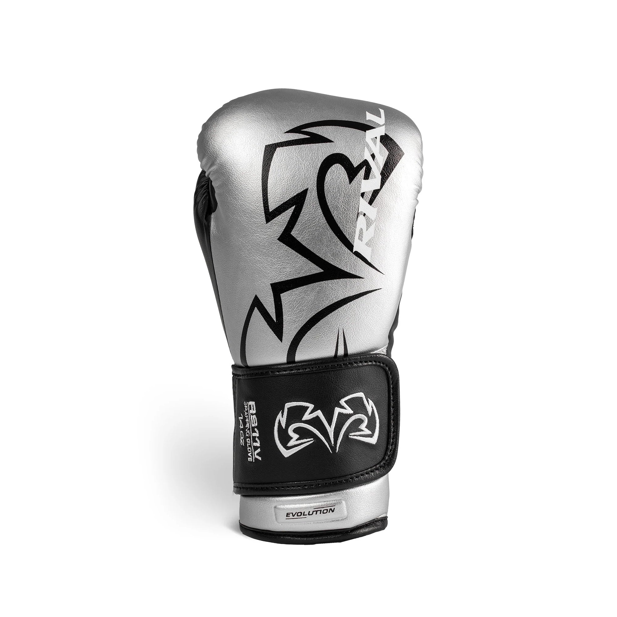 Rival RS11V Evolution Sparring Gloves – Silver/Black | WristLock 2 Wrist Support | Premium Leather Boxing Sparring Gloves for Serious Training & Ring Preparation