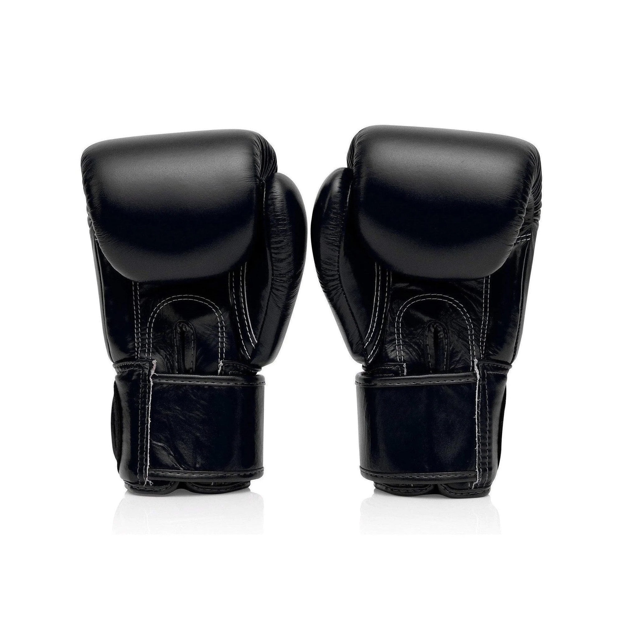 Fairtex BGV1 Muay Thai Boxing Gloves – Solid Black | Genuine Leather | Three-Layer Foam System | Handmade in Thailand | All-Purpose Training Gloves for Muay Thai, Boxing & Kickboxing