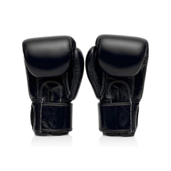 Fairtex BGV1 Muay Thai Boxing Gloves – Solid Black | Genuine Leather | Three-Layer Foam System | Handmade in Thailand | All-Purpose Training Gloves for Muay Thai, Boxing & Kickboxing