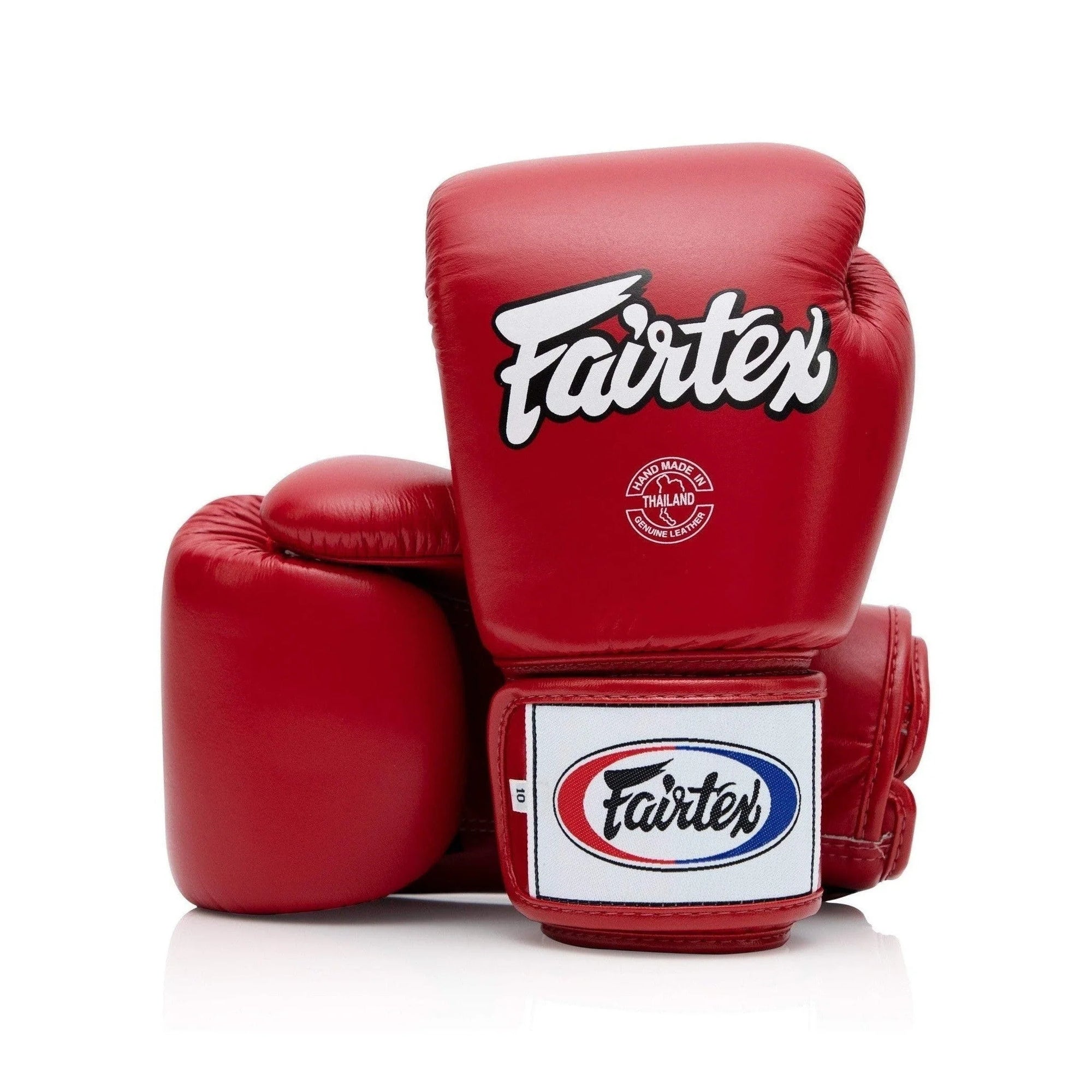 Fairtex BGV1 Muay Thai Boxing Gloves – Solid Red | Genuine Leather | Three-Layer Foam System | Handmade in Thailand | All-Purpose Training Gloves for Muay Thai, Boxing & Kickboxing