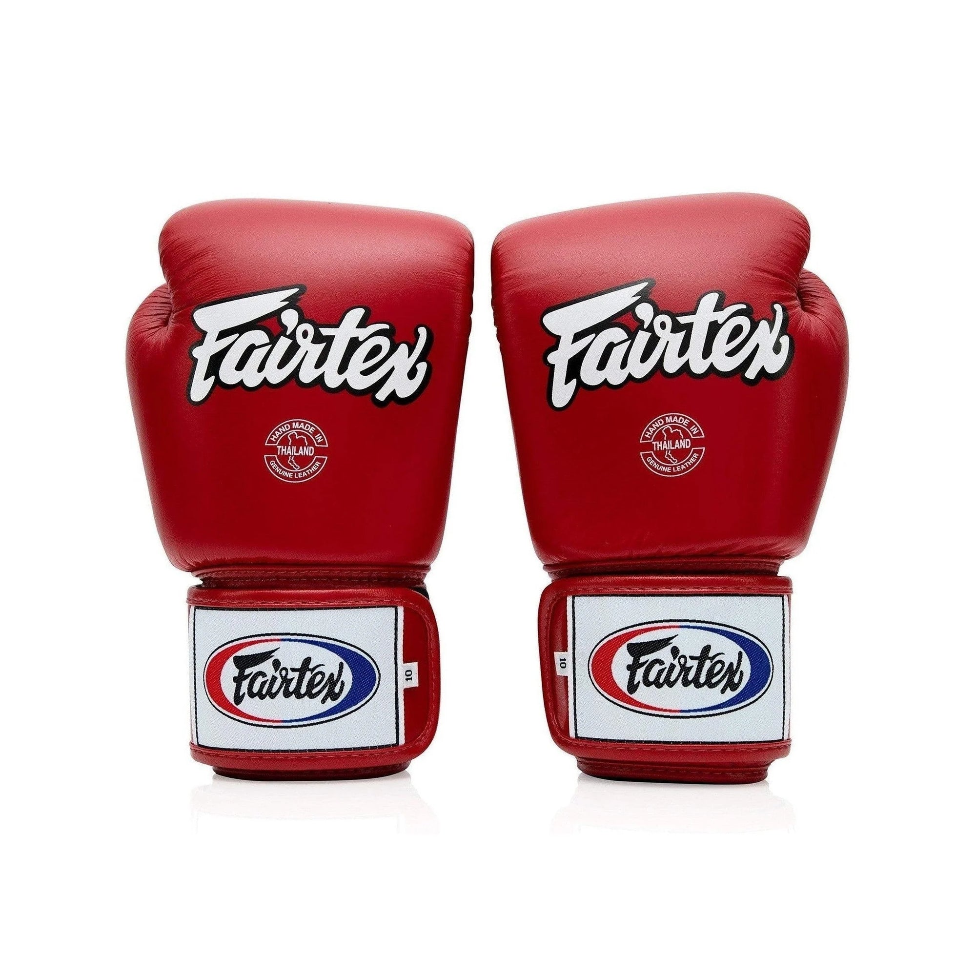 Fairtex BGV1 Muay Thai Boxing Gloves – Solid Red | Genuine Leather | Three-Layer Foam System | Handmade in Thailand | All-Purpose Training Gloves for Muay Thai, Boxing & Kickboxing