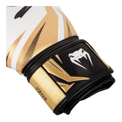 Venum Challenger 3.0 Boxing Gloves – White/Gold | Triple-Layer Foam Protection | High-Quality Synthetic Leather | 12 oz Boxing Training Gloves for All Levels