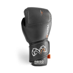 Rival RB50 Intelli-Shock Compact Bag Gloves – Dark Grey | D3O® Smart Impact Protection | Ergonomic Wrist Support | Premium Leather Boxing Gloves for Heavy Bag Training