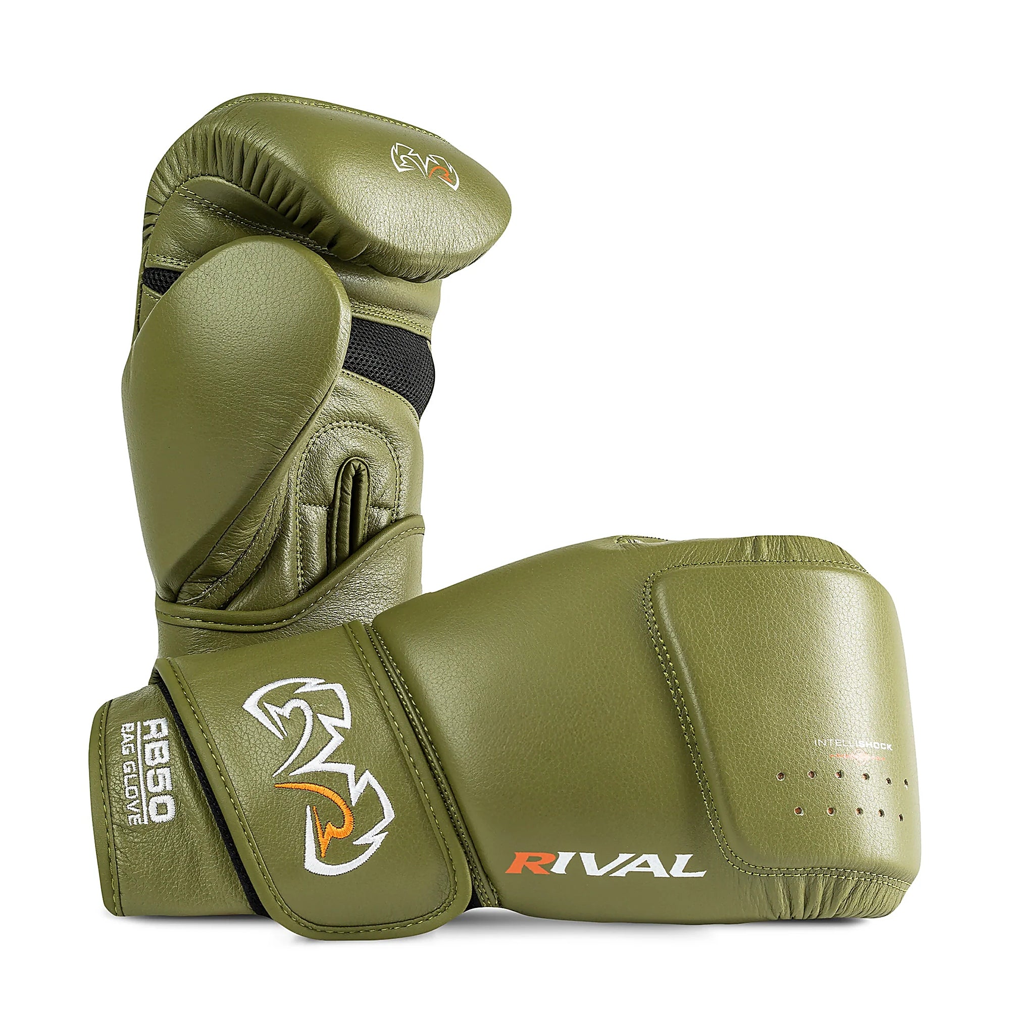 Rival RB50 Intelli-Shock Compact Bag Gloves – Khaki | D3O Technology Premium Leather Bag & Pad Training Gloves