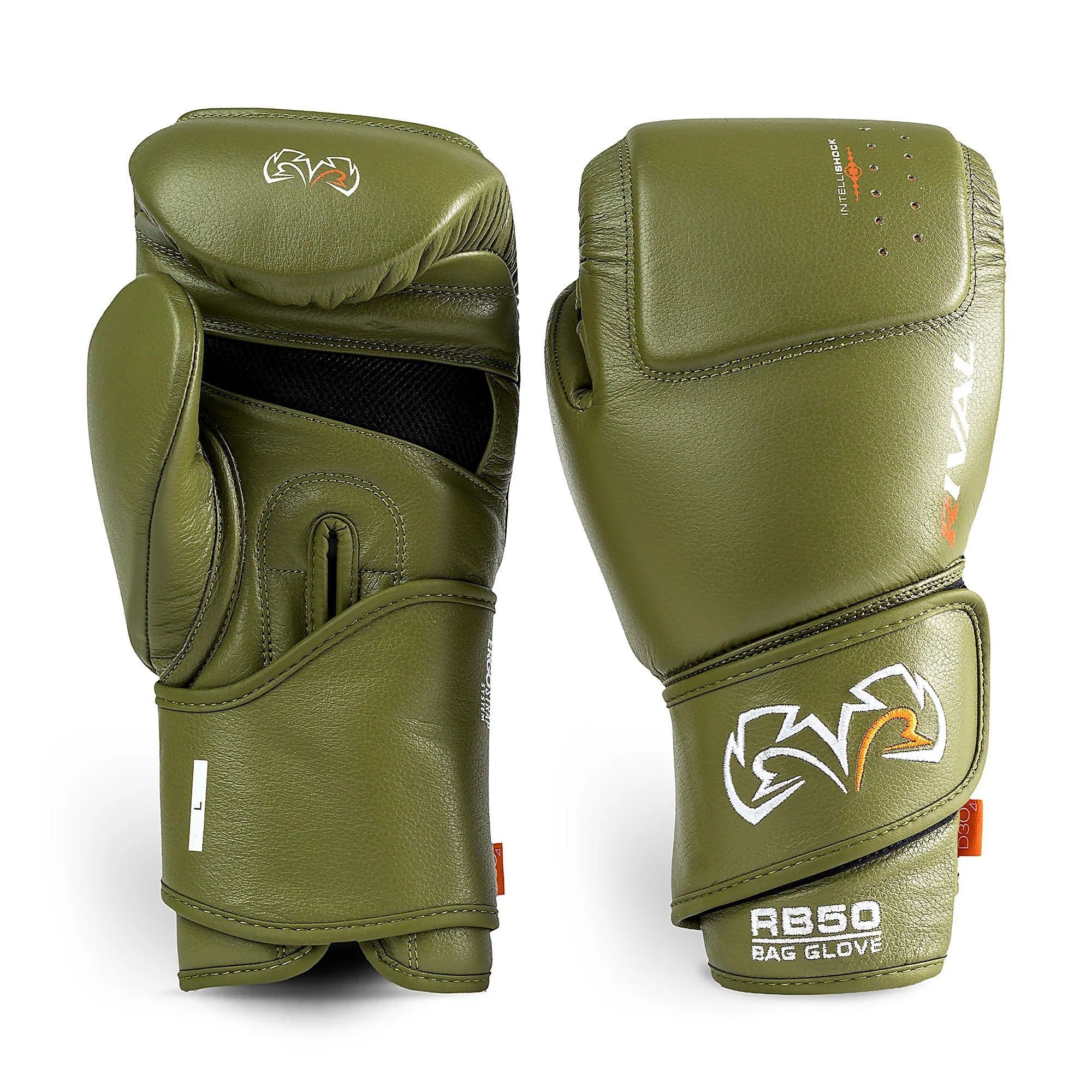 Rival RB50 Intelli-Shock Compact Bag Gloves – Khaki | D3O Technology Premium Leather Bag & Pad Training Gloves