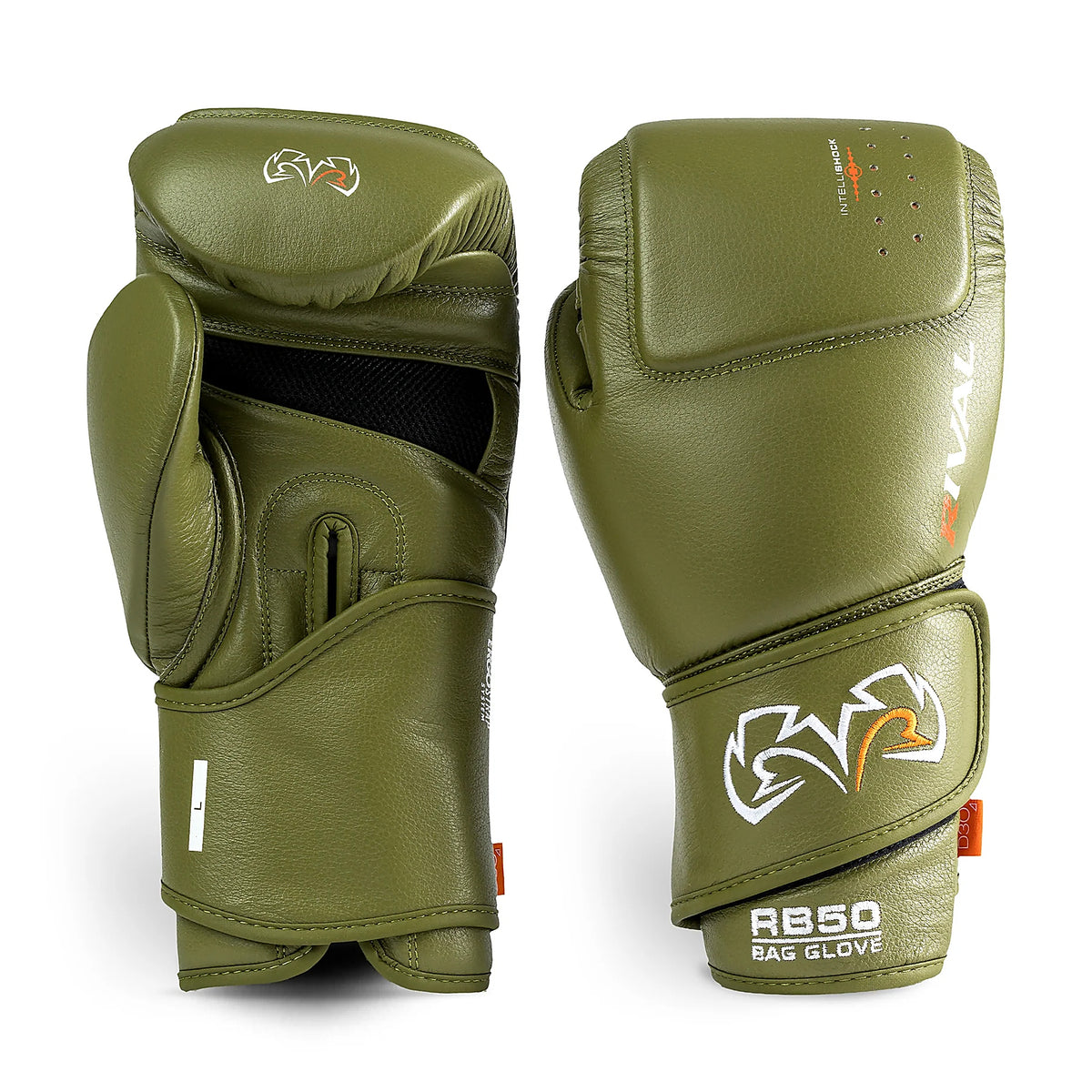 Rival RB50 Intelli-Shock Compact Bag Gloves – Khaki | D3O Technology Premium Leather Bag & Pad Training Gloves