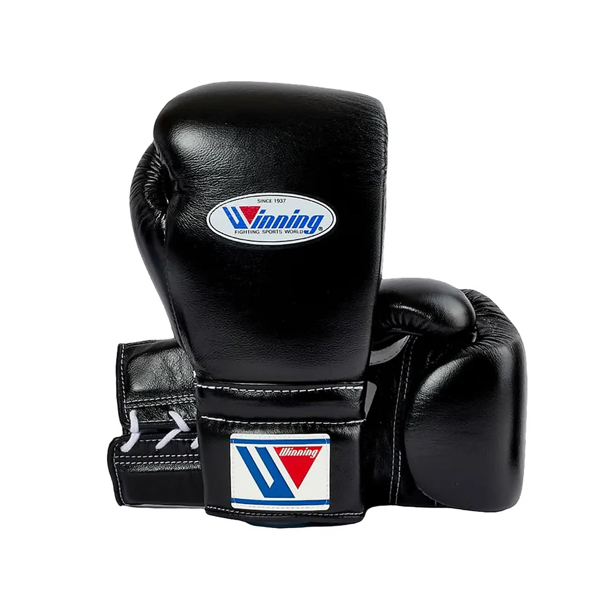 Winning MS-500 Professional Boxing Gloves – Black | Handcrafted Japanese Lace-Up Training & Sparring Gloves Since 1937